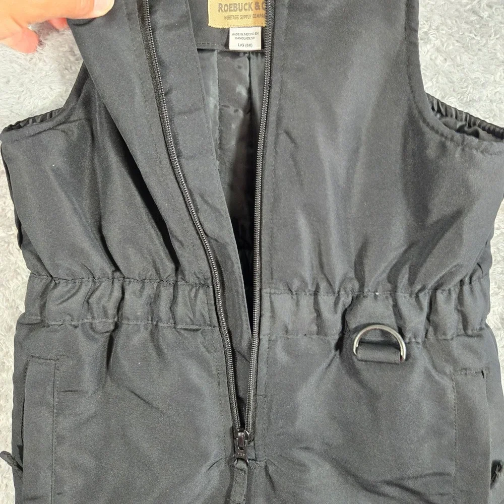 Roebuck & Co Kids Black Snow Bibs Insulated Winter Overalls Size 6X 888689469253